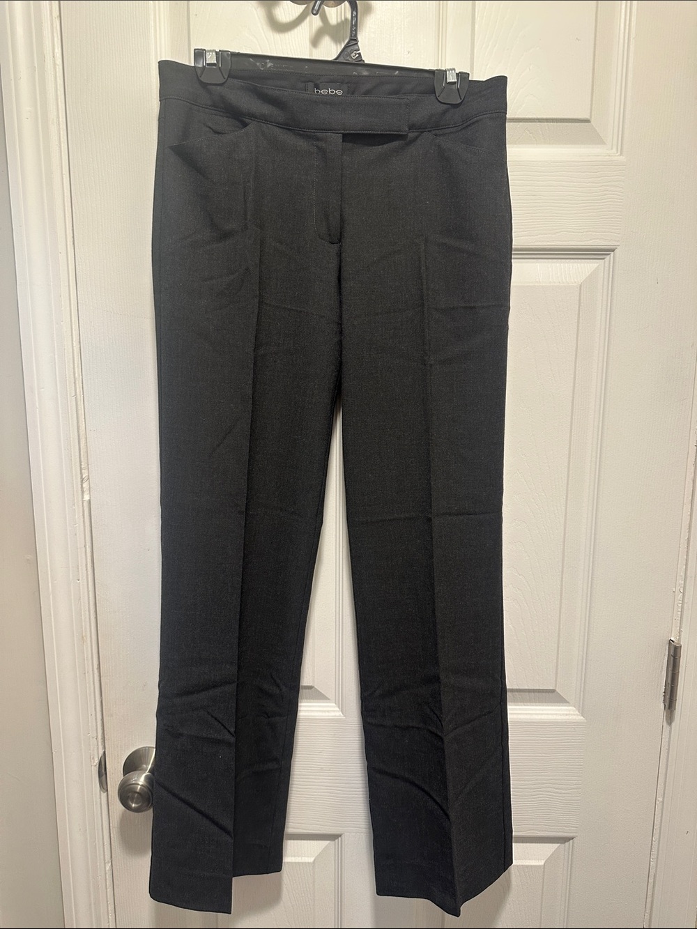 bebe Black Tailored Straight-Leg Pants